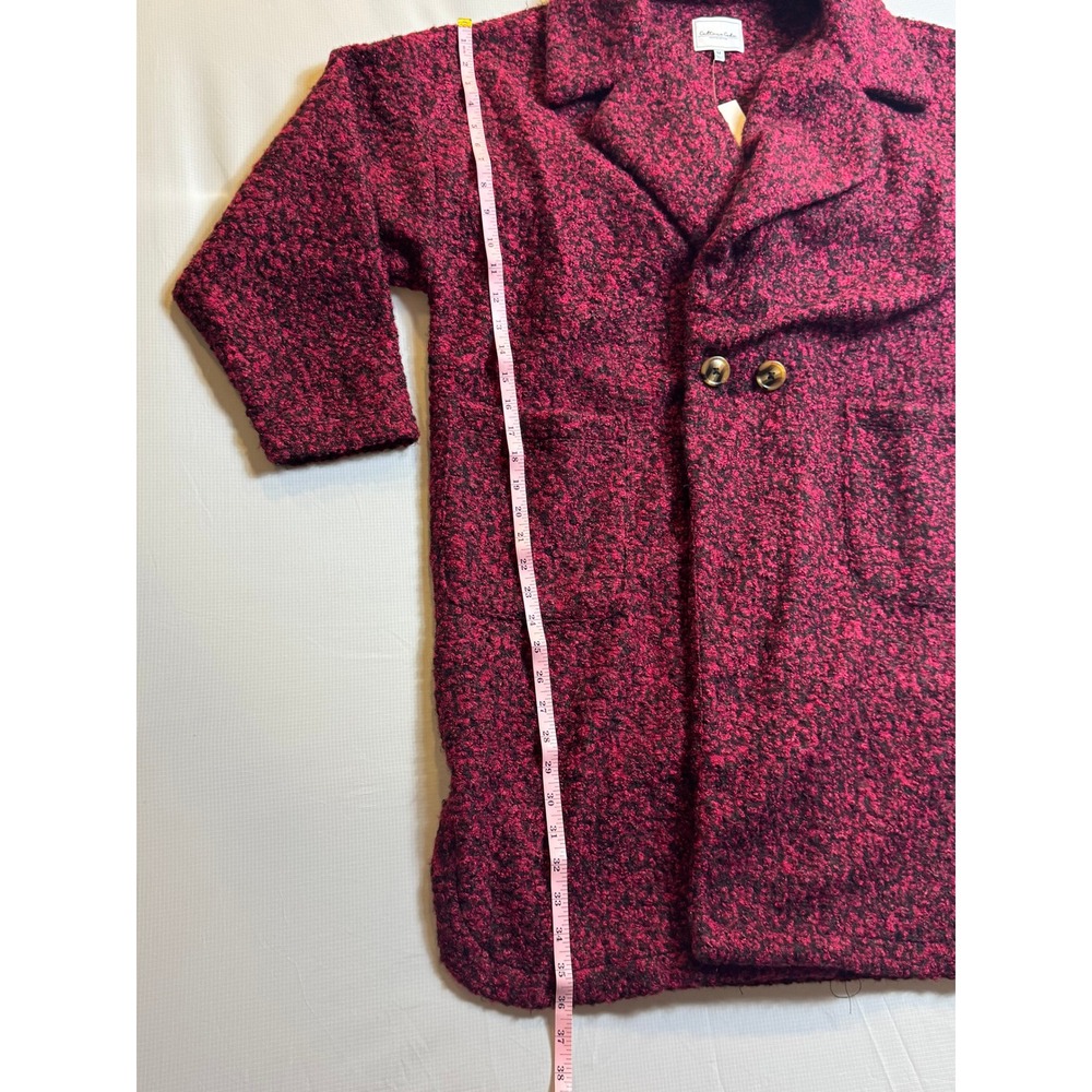 Culture Code Womens Burgundy Boucle Textured Overcoat Jacket Size M New CPJ1586A - Picture 4 of 8